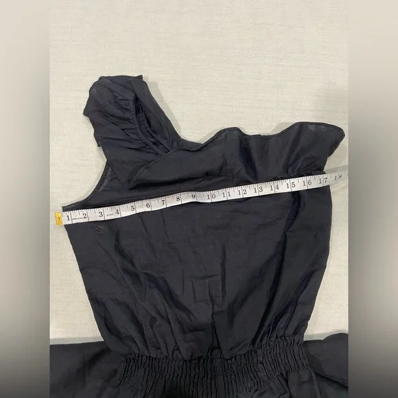 Better B black one-shoulder ruffle romper Size Small NWOT - Picture 4 of 8
